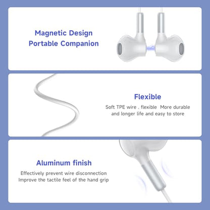 USB C Headphones Wired Earbuds for iPhone 17 Air 16 15 Plus Pro Max Samsung - color: White