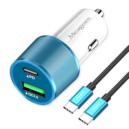 67.5W Blue Car Charger USB C Super Fast for iPhone 18 Pro Max/17/Android - color: Blue, size: 3.3 ft
