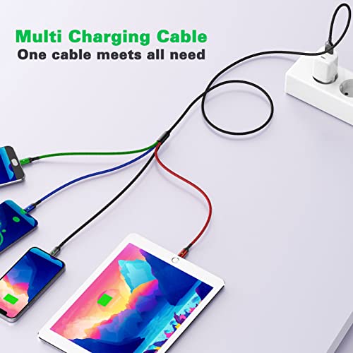 Multi Charging Cable 4A,5ft/2Pack 4in1 USB Charger Cable