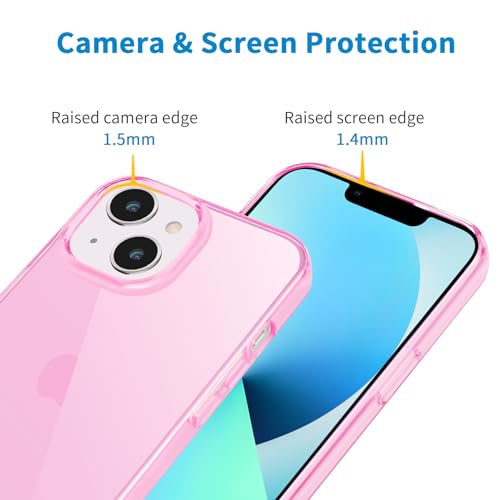 JJGoo Compatible with iPhone 13 mini Case, Soft Transparent Shockproof Protective Slim Thin Bumper Phone Cover for iPhone 13 mini - 5.4 inch, Translucent Pink - color: Pink