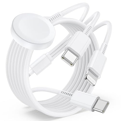 for Apple Watch Charger Fast Charging,3 in 1 Multi Charger Cable - color: White, size: C+L-3.3FT
