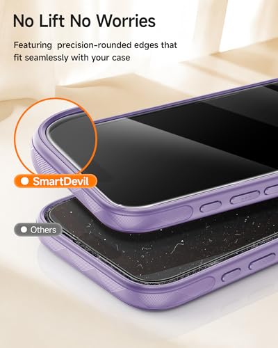 SMARTDEVIL 3 Pack Screen Protector for iPhone 17, Optical Clear 9H Tempered Glass, 2X Impact Resistance, Anti-Fingerprint Coating, SmartPull Box Bubble-Free Install