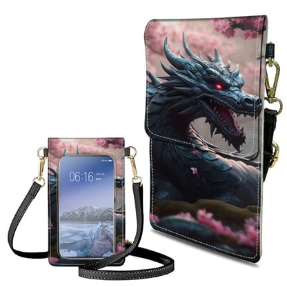 Small Crossbody Bags with Adjustable Shoulder Strap - color: Dragon Cherry Tree
