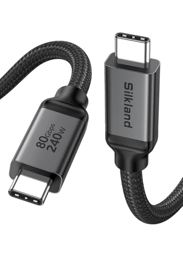 Silkland USB4 for Thunderbolt 5 Cable 3.3FT, 80Gbps, 240W, Dual 8K Display - size: 3.3 Feet