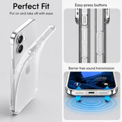 Soft TPU Clear Case for iPhone 17 case 6.3 inch | Not-Yellowing，Military Drop Protection，Shockproof Transparent Silicone Case, Ultra Slim & Thin，Camera Protection，Clear - size: for iPhone 17