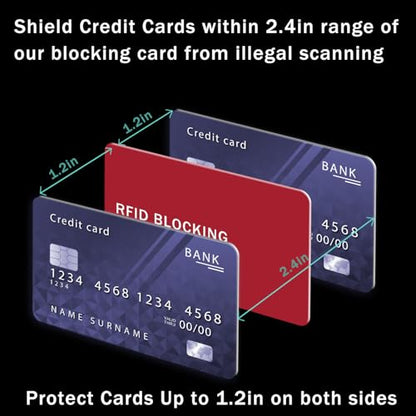 RFID Blocking Card - 3 Pack, Contactless NFC Credit Card ID Protection Safe Bank Card Passport Entire Wallet Purse Shield Protector Blocker Guard (Pack of 3, Red) - color: Red/3 cards