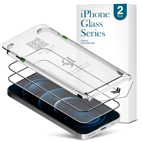 2 PACK Premium Glass Screen Protector for iPhone 12/12 Pro with [Easy Auto Dust Removal Installation Kit & Bubble Free] 3D Edge Full Coverage, 9H Hardness, Scratch Resistance, Shatterproof, - size: iPhone 12/12 Pro