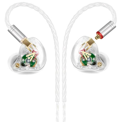 Audiovance Vibes 202 HiFi Wired Earbuds, IEM in-Ear Monitor Headphones - color: 2-Clear