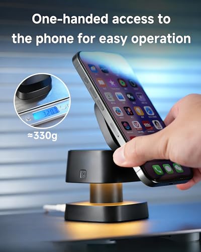 4-in-1 Wireless Charging Station, 15W Fast Charging - color: BLACK
