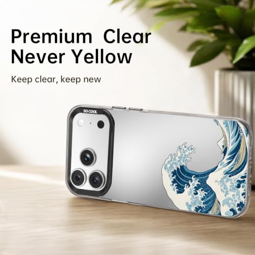 for iPhone 17 Pro Max Case, TPU, Drop Protection, Waves | Matte Silver Back, Shockproof, Fade-resistant, Anti-yellow, Lens Protection, Precise Cutout, Slim grip, Waves - color: Waves, size: iPhone 17 Pro Max