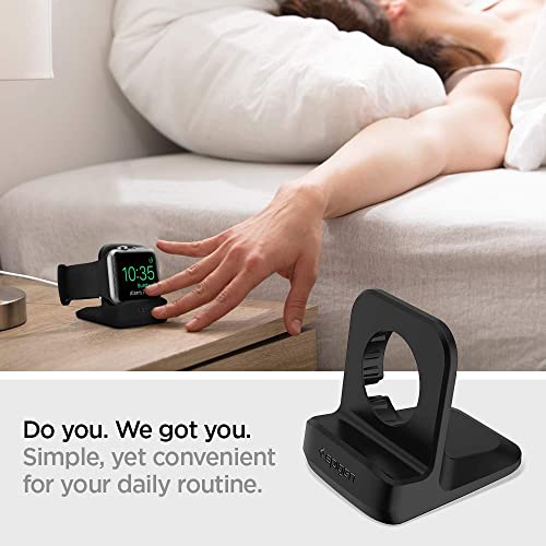 Spigen for Apple Watch Charger Stand, Durable TPU with Non-Slip Base - color: Black, size: Classic