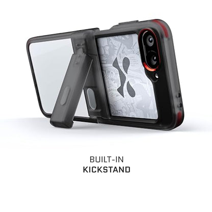 Ghostek Covert Clear Galaxy Z Flip 6 Case with Built-in Kickstand and Full Hinge Protection Shockproof Protective Phone Cover Designed for 2024 Samsung Galaxy Z Flip6 (6.7") (Smoke) - color: Smoke, size: Galaxy Z Flip 6