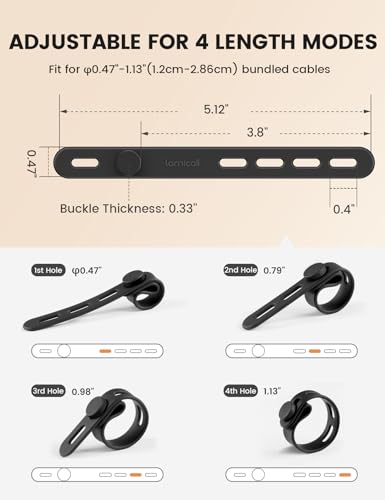 Lamicall Silicone Cord Organizer Ties + Cell Phone Stand