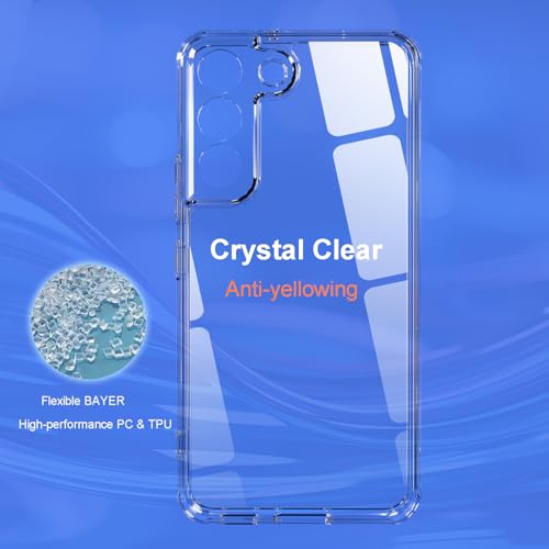 TENOC Phone Case for Samsung Galaxy S22+ Plus, Clear Case Non-Yellowing Protective Bumper Hard Back Cover - color: Clear Anti-Yellowing, size: S22 Plus