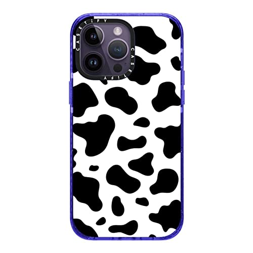 CASETiFY for iPhone 14 Pro Max Case - Impact Compatible with MagSafe | 8.2 ft. 4x Military Grade Drop Protection | COW PRINT | Peri Purple - color: COW PRINT, size: Iphone 14 Pro Max (Magsafe)