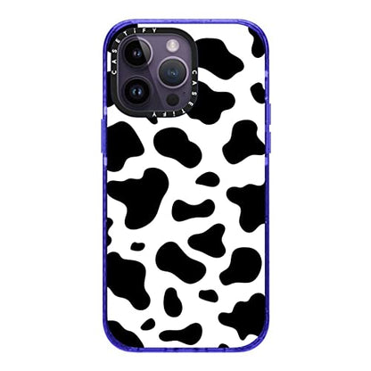 CASETiFY for iPhone 14 Pro Max Case - Impact Compatible with MagSafe | 8.2 ft. 4x Military Grade Drop Protection | COW PRINT | Peri Purple - color: COW PRINT, size: Iphone 14 Pro Max (Magsafe)