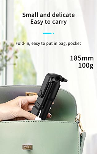 PINHEN Selfie Stick Tripod with Light, Extendable 360° Rotation Tripod Stand with Detachable Wireless Remote 3 in 1 Portable Mobile Phone Holder Compatible with iPhone Android Sansung(White+Light) - color: White+Light