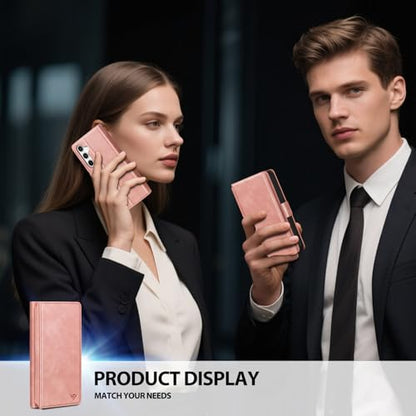 Compatible with Samsung Galaxy S25 FE Case Wallet with Card Holder [9 Card Slot] Women Men,RFID Blocking Luxury PU Leather Phone Case Flip Protector Cover Credit Card Slot Kickstand,Pink - color: Pink, size: Samsung Galaxy S25 FE 5G