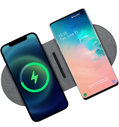 Dual 20W Wireless Charger for Multiple Devices, 40W Fast Wireless Charging Pad/Mat for Apple iPhone, AirPods, for Samsung Galaxy, Google Pixel