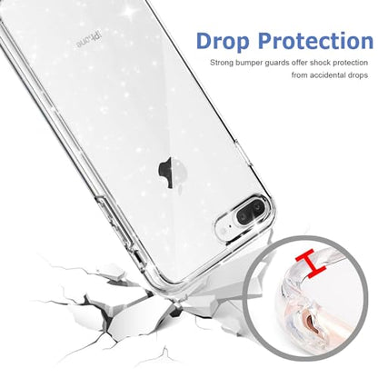 TENOC Phone Case Compatible with iPhone 7 Plus & iPhone 8 Plus, Glitter Case Clear Sparkling Protective Bumper Cute Cover for Girls Women - color: Clear Glitter, size: iPhone 7/8 Plus