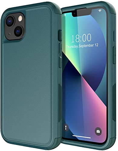 Diverbox for iPhone 13 Case [Shockproof] [Dropproof] [Dust-Proof],Heavy Duty Protection Phone Case Cover for Apple iPhone 13 (Dark Green) - color: 13-Dark Green