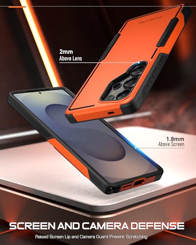 Poetic Neon Case for Samsung Galaxy S25 Ultra 5G, Dual Layer Heavy Duty Rugged Lightweight Slim Shockproof Protective Cover Phone Case, Orange - color: Orange