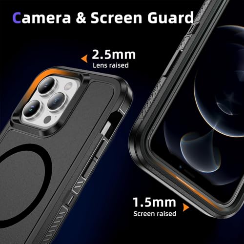Magnetic for iPhone 13 Pro Case, Compatible with MagSafe, Shockproof Dustproof Drop Proof, Military Grade Double Layer Protection, Black - color: Magnetic Black, size: iPhone 13 PRO