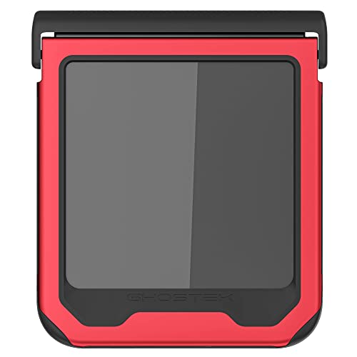 Ghostek Atomic Slim Galaxy Z Flip 4 Case - Clear Back with Red Aluminum Metal Bumper, Shockproof & Dual-Layer Protective Phone case, Phone Cover Designed for 2022 Samsung Z Flip 4 5G (6.7") (Red) - color: Red, size: Galaxy Z Flip 4