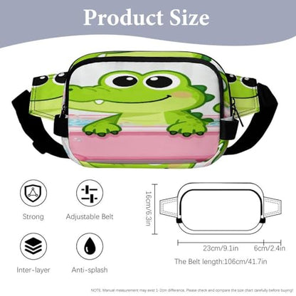 Bathtub Gator Fanny Packs for Women Men Double Layer Fashion Waist Pack Adjustable Belt Bag with Pockets Small Crossbody Bags for Running Hiking Workout Travel Daily Use