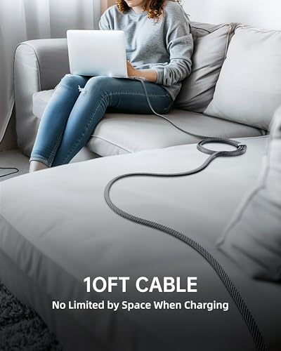 SHEZI [Apple MFi Certified] 4-in-1 Long USB C Cable 60W 10FT Fast Charging - color: Grey, size: 10FT