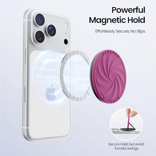 ORNARTO Vortuxe for MagSafe Phone Grip with Kickstand, Fuchsia - color: Fuchsia