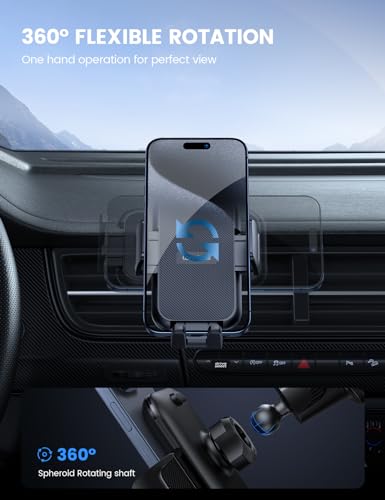 Lamicall 2026 Wider Clamp & Metal Hook Car Phone Holder Vent Accessories - color: NEW Upgraded - Dark Grey