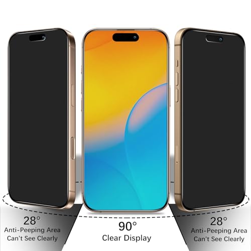 2 Pack Matte Privacy Screen Protector for iPhone 16 Pro