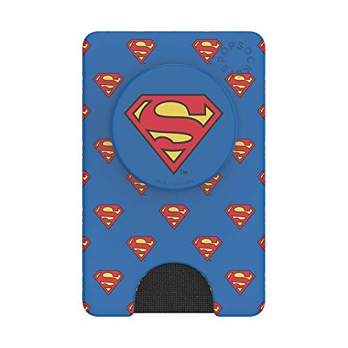 PopSockets Adhesive Phone Wallet and Card Holder with Grip, Marvel - Superman Pattern - color: Superman Pattern, style: Adhesive