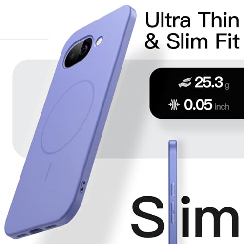 JETech Magnetic Slim Case for Google Pixel 10a, Lavender | Compatible with MagSafe, Anti-Slip Grip, Full Camera Lens Protection, Ultra-Thin Lightweight, Matte Finish Phone Cover - color: Lavender