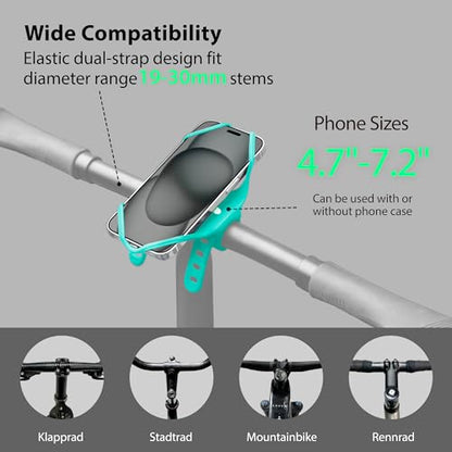 Bone Bike Tie 4 Pro Max, Bike Phone Mount for Stem & T/U-Shaped Handlebars - color: Turquoise