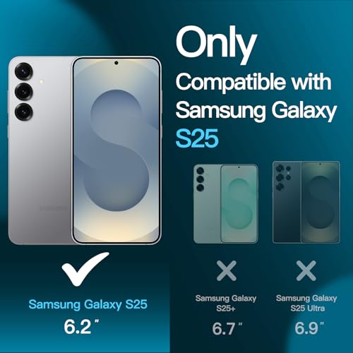 JETech Screen Protector for Samsung Galaxy S25, 3-Pack | HD Clear, Fingerprint ID Compatible, Anti-Scratch Glass - size: Galaxy S25