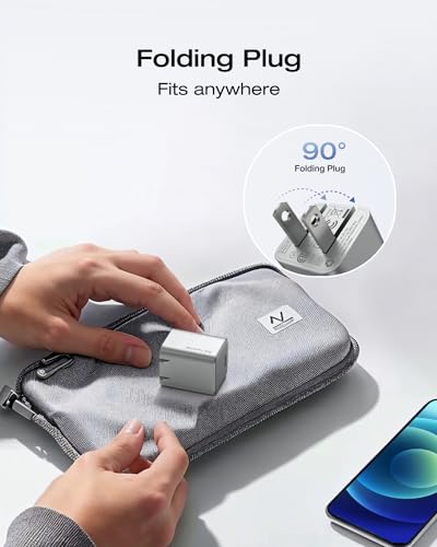 EF ECOFLOW USB C Charger, Rapid 30W GaN Type C Charging Block with Foldable Plug, Fast Wall Charger Compatible with iPhone 15/14/13, Galaxy, Pixel 4, iPad, AirPods, Apple Watch (USBC Cable Included) - size: 30W