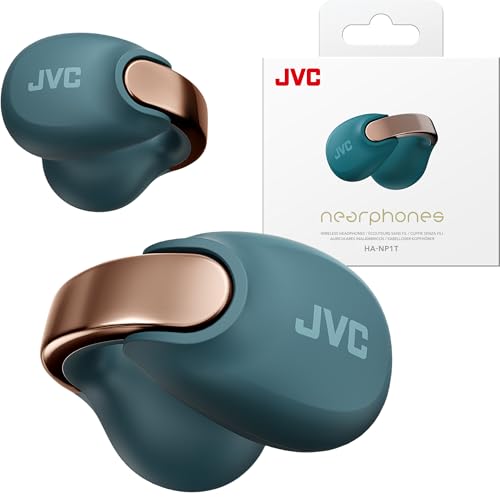JVC Nearphones HANP1TA Open Ear True Wireless Headphones, Teal Blue - color: Teal Blue