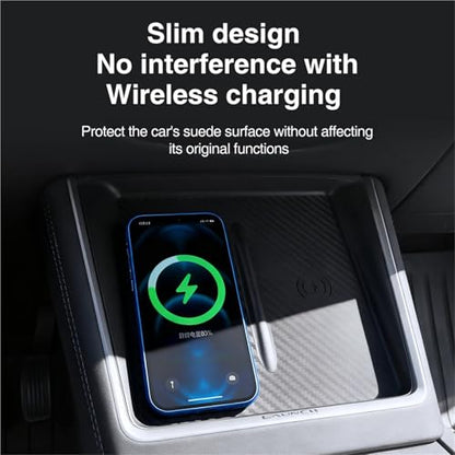 Universal Non-Slip Wireless Charging Silicone Pad, Central Control Charger Protector Mat