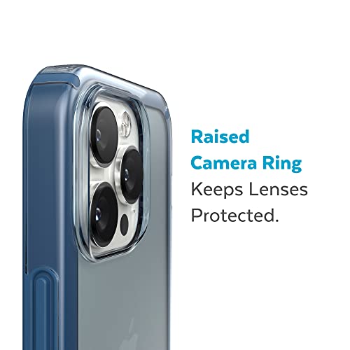 Speck iPhone 14 Pro Max Case - Drop Protection with Scratch Resistant Dual Layer Slim Phone Case for 6.7 Inch iPhones 14 Pro Max - Anti-Yellowing & Anti-Fade Case - Glass Navy/Winter Navy GemShell - color: Glass Navy/Winter Navy