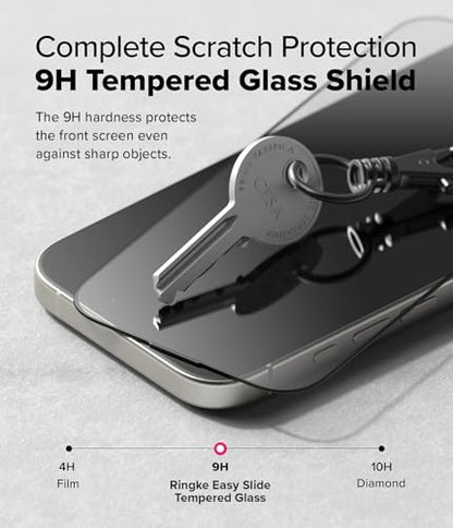 Ringke for iPhone 16 Pro Max Screen Protector [Easy Slide, 2 Pack] - size: iPhone 16 Pro Max