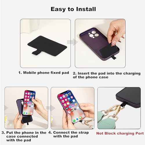 Phone Lanyard Crossbody with Zipper Pouch, Adjustable Phone Strap with Detachable Wallet/Wrist, Holds Multiple Cards & Cash, Clip and Go Strap Women/Teacher Gift for All Phone, Black Leopard - color: Black leopard