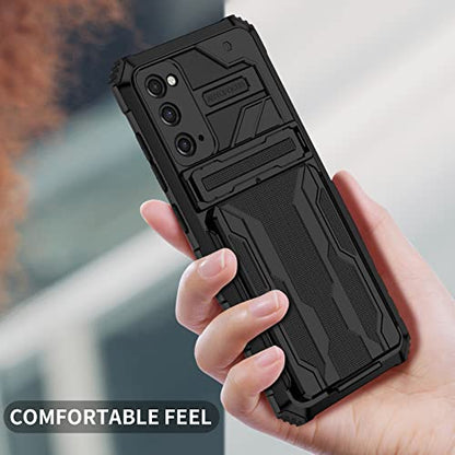 for Samsung Galaxy S20 FE Wallet Case with Card Holder, Black | Detachable Card Holder, Built-in Kickstand, with Screen Protectors, Military Grade, Full Body Shockproof - size: for Galaxy S21 FE - 6.5''