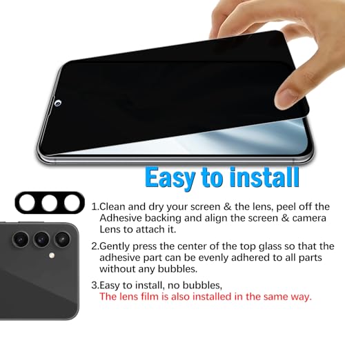 Slanku Privacy Screen Protector for Samsung Galaxy S23 FE Tempered Glass - size: samsung s23 fe