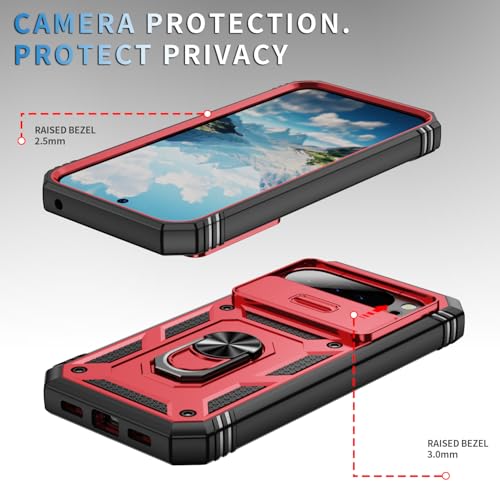 PASNEW Phone Case for Pixel 10 Pro XL,6.8",Red - color: Red, size: Pixel 10 Pro XL (inch)