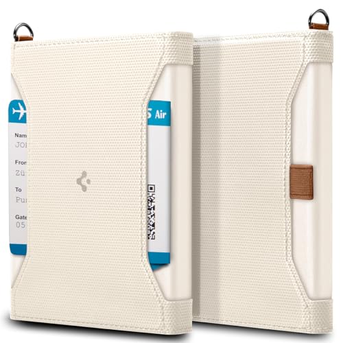 Spigen Life Passport Card Cover Holder, RFID Blocking | Travel Document Organizer, SIM Card Pin Included - Black - color: Dune Beige