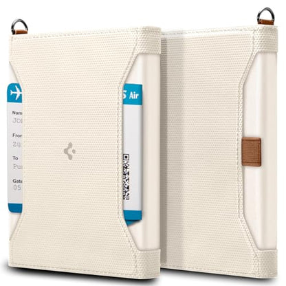 Spigen Life Passport Card Cover Holder, RFID Blocking | Travel Document Organizer, SIM Card Pin Included - Black - color: Dune Beige