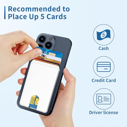 Senose Card Holder for Phone Case, Phone Wallet Stick On, White, 3 Pack - color: White*3