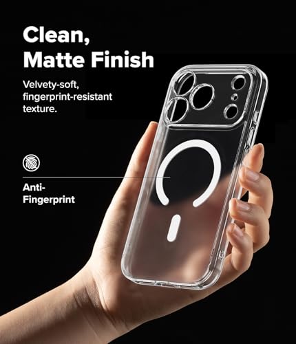 Ringke for iPhone 17 Pro Max Case [Fusion Magnetic Matte Clear] | Compatible with MagSafe, Oil & Dirt Resistant, Anti-Fingerprint Technology Prevents Oily Smudges, Feels Velvety Soft - size: iPhone 17 Pro Max